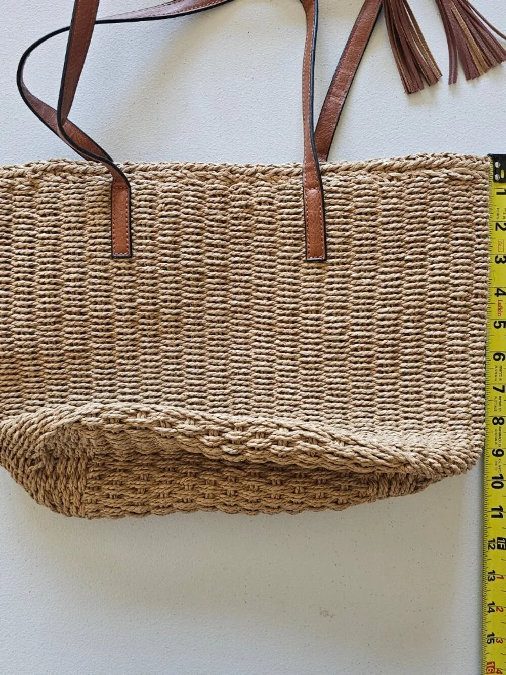 3 Pack of Woven Straw & Leather Tote Bags | Boho Summer Totes | Unbranded